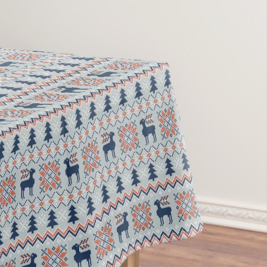Blue Knited Weihnachts Sweater Rentier Muster Tischdecke (Beispiel)