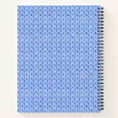 Blue Knitted Texture Spiral Notebook Notizblock (Rückseite)