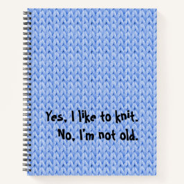 Blue Knitted Texture Spiral Notebook Notizblock