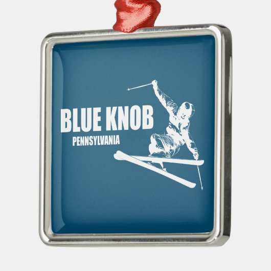 Blue Knob Pennsylvania Skier Ornament Aus Metall (Links)