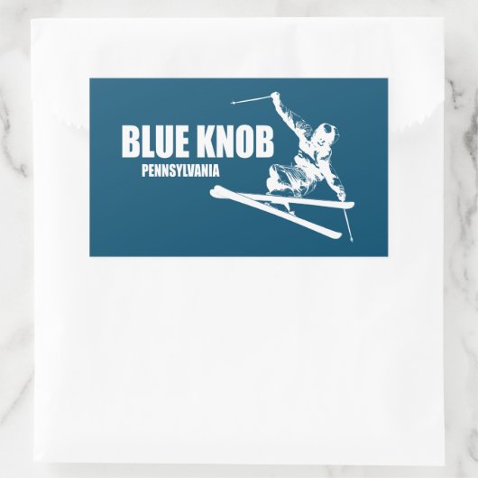 Blue Knob Pennsylvania Skier Rechteckiger Aufkleber (Tasche)