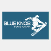 Blue Knob Pennsylvania Snowboarder Rechteckiger Aufkleber (Vorderseite)