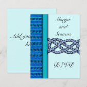 Blue Knotted Nautical Wedding RSVP Karte (Vorne/Hinten)