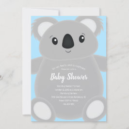 Blue Koala Bear Baby Dusche Einladung