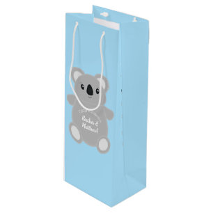Blue Koala Bear Baby Dusche Geschenktüte Für Weinflaschen