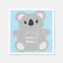Blue Koala Bear Baby Dusche