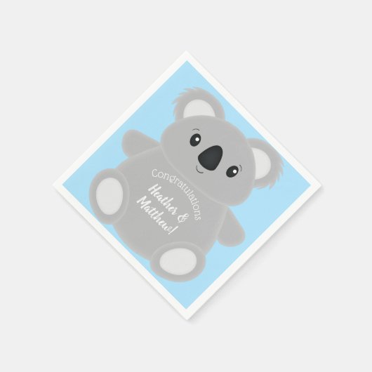 Blue Koala Bear Baby Dusche Serviette (Ecke)