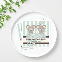 Blue Koala Twin Baby Dusche / Kindergeburtstag Pap