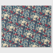 Blue Koalas Christmas Geschenkpapier (Flach)