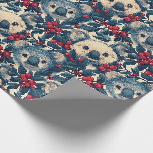 Blue Koalas Christmas Geschenkpapier (Ecke)