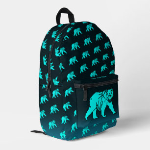 Blue Kodiak Bear Bedruckter Rucksack