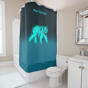 Blue Kodiak Bear Duschvorhang