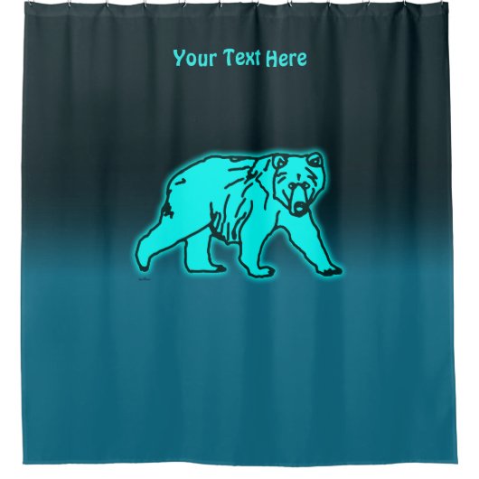 Blue Kodiak Bear Duschvorhang (Vorderseite)