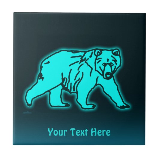 Blue Kodiak Bear Fliese (Vorderseite)