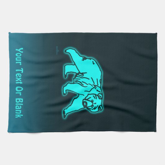 Blue Kodiak Bear Geschirrtuch (Horizontal)