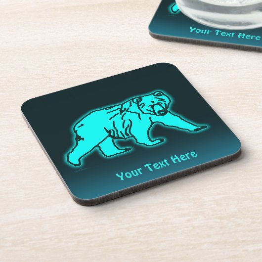 Blue Kodiak Bear Getränkeuntersetzer (Linke Seite)