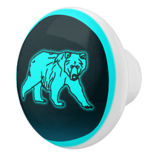 Blue Kodiak Bear Keramikknauf