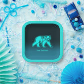 Blue Kodiak Bear Pappteller (Party)