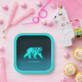 Blue Kodiak Bear Pappteller (Party)