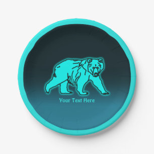 Blue Kodiak Bear Pappteller