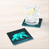 Blue Kodiak Bear Rechteckiger Pappuntersetzer (Vor Ort)