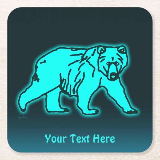 Blue Kodiak Bear Rechteckiger Pappuntersetzer (Vorderseite)