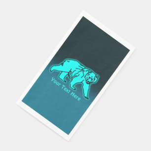 Blue Kodiak Bear Serviette