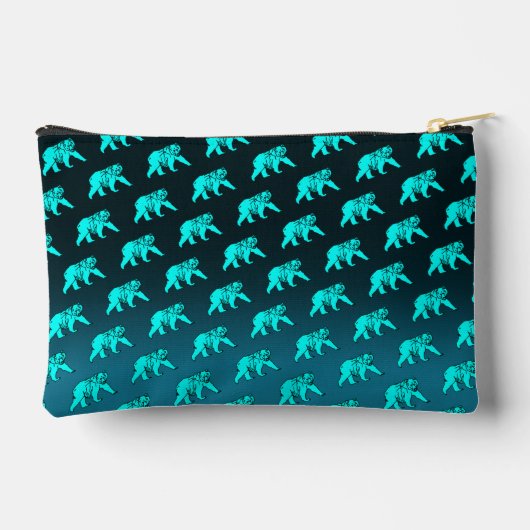 Blue Kodiak Bear Zubehörtasche (Rückseite)