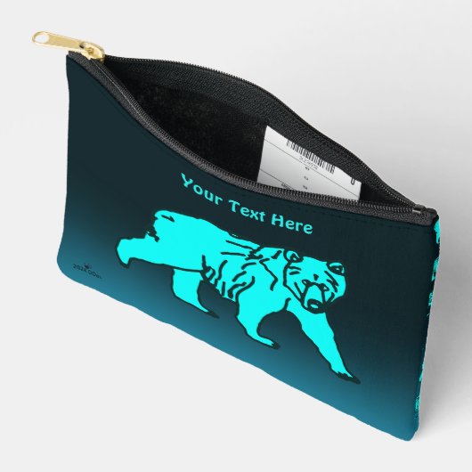 Blue Kodiak Bear Zubehörtasche (Offen)