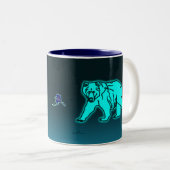 Blue Kodiak Bear Zweifarbige Tasse (VorderseiteRechts)