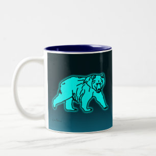 Blue Kodiak Bear Zweifarbige Tasse