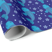 Blue Koi Fish Geschenkpapier (Rolleneckpunkt)