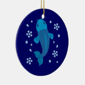 Blue Koi Fish Keramikornament (Rechts)