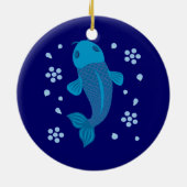 Blue Koi Fish Keramikornament (Hinten)