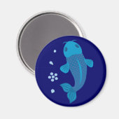 Blue Koi Fish Magnet (Vorderseite/Rückseite)