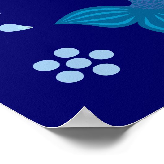 Blue Koi Fish Poster (Ecke)