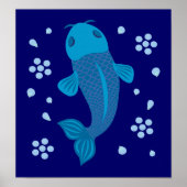 Blue Koi Fish Poster (Vorne)