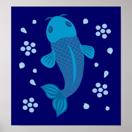 Blue Koi Fish Poster (Vorne)