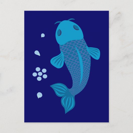 Blue Koi Fish Postkarte (Vorderseite)