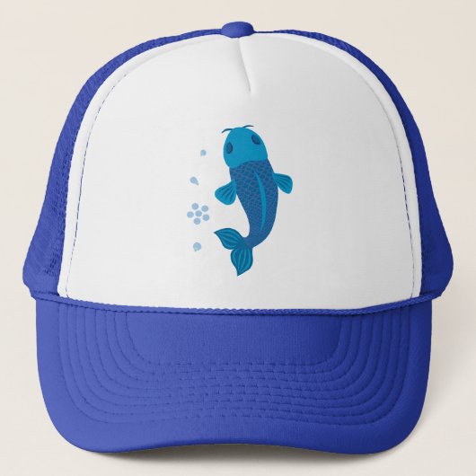 Blue Koi Fish Truckerkappe (Vorderseite)