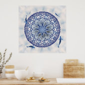Blue Koi Lotus Mandala Poster (Küche)