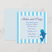 Blue Koi Striped Wedding Einladungen (Vorne/Hinten)
