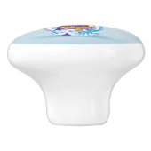 Blue Kokeshi Doll Cherry Blossom Keramik Knob Keramikknauf (Seitenansicht)