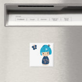 Blue Kokeshi Triplet Magnet (In Situ (Geschirrspüler))