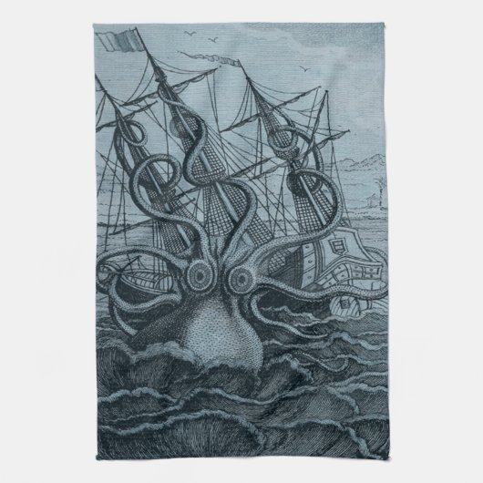 Blue Kraken Kitchtuch Geschirrtuch (Vertikal)