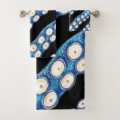 Blue Kraken Octopus Tentacles Badhandtuch Set (Insitu)
