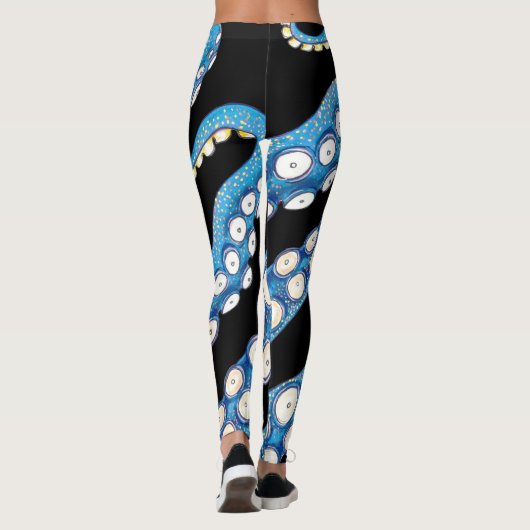 Blue Kraken Octopus Tentacles Leggings (Rückseite)