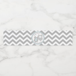 Blue Krawatte Bow-Krawatte Zickzack Twin Boys Baby Wasserflaschenetikett