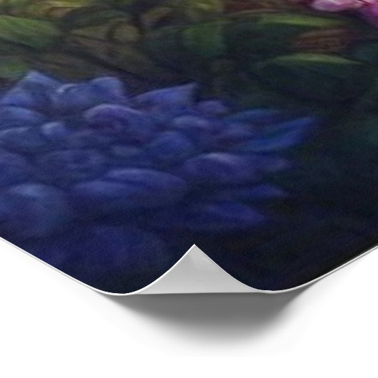 Blue Krishna Art: Radha & Deity Flute, indischer G Poster (Ecke)