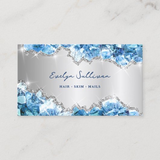 Blue Kristall Imitate Folie geode Visitenkarte (Vorderseite)